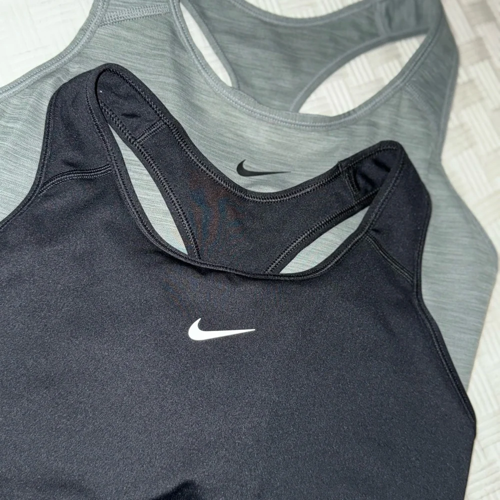 Nike Black and Gray Sports Bras with Compression Fit